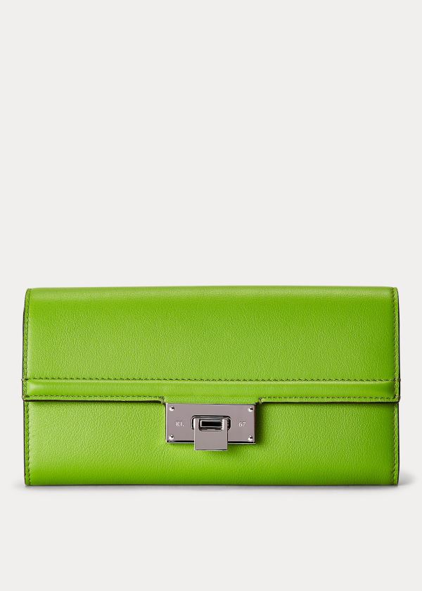 Women's Ralph Lauren Calfskin Hinge-Lock Wallet | 652439SAP